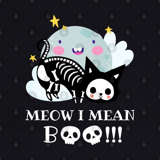 Meow i mean boo, cat halloween, cat lover by Lekrock Shop